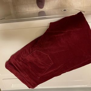 Banana Republic red velvet pants, 35 regular, true skinny